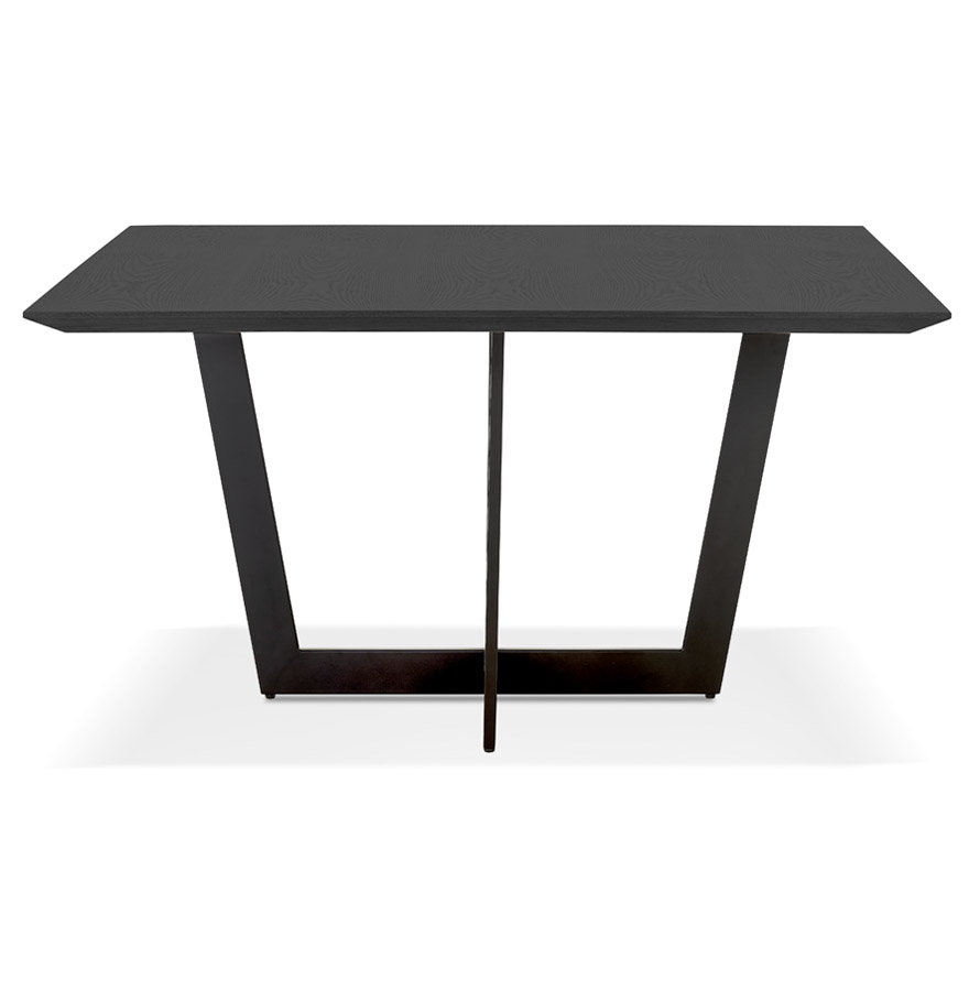 Kokoon Design ANITA' Square Dining Room Table In Wood And Black Metal - 140x140 Cm