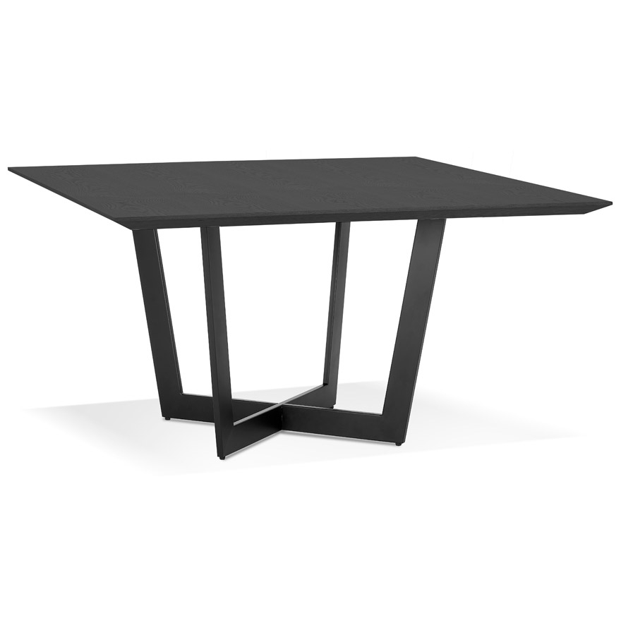 kokoon design ANITA' square dining room table in wood and black metal - 140x140 cm