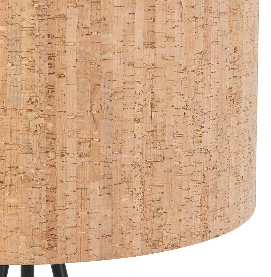 Kokoon Design ANTONIO' Tripod Floor Lamp With Cork Lampshade And 3 Black Metal Legs