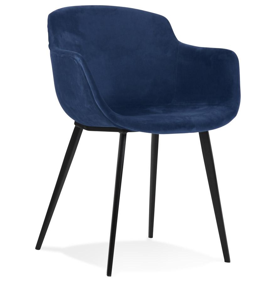 kokoon design ARMADA' chair with armrests in blue velvet