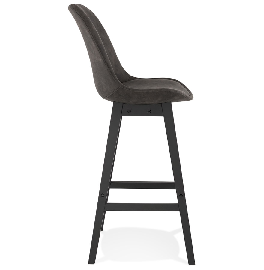 Kokoon Design ASPEN' Bar Stool In Gray Microfiber And Black Wooden Legs