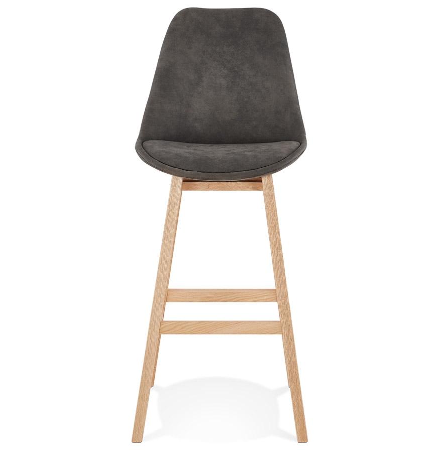 Kokoon Design ASPEN' Bar Stool In Gray Microfiber And Natural Wood Legs