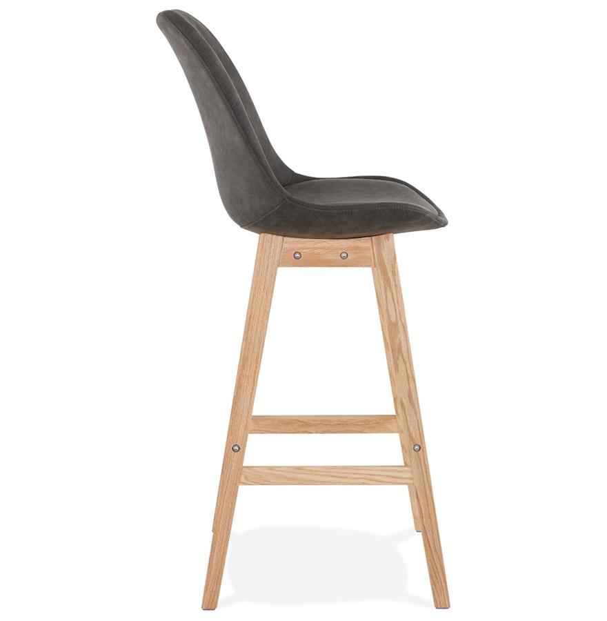 Kokoon Design ASPEN' Bar Stool In Gray Microfiber And Natural Wood Legs