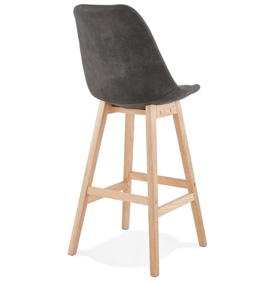 Kokoon Design ASPEN' Bar Stool In Gray Microfiber And Natural Wood Legs