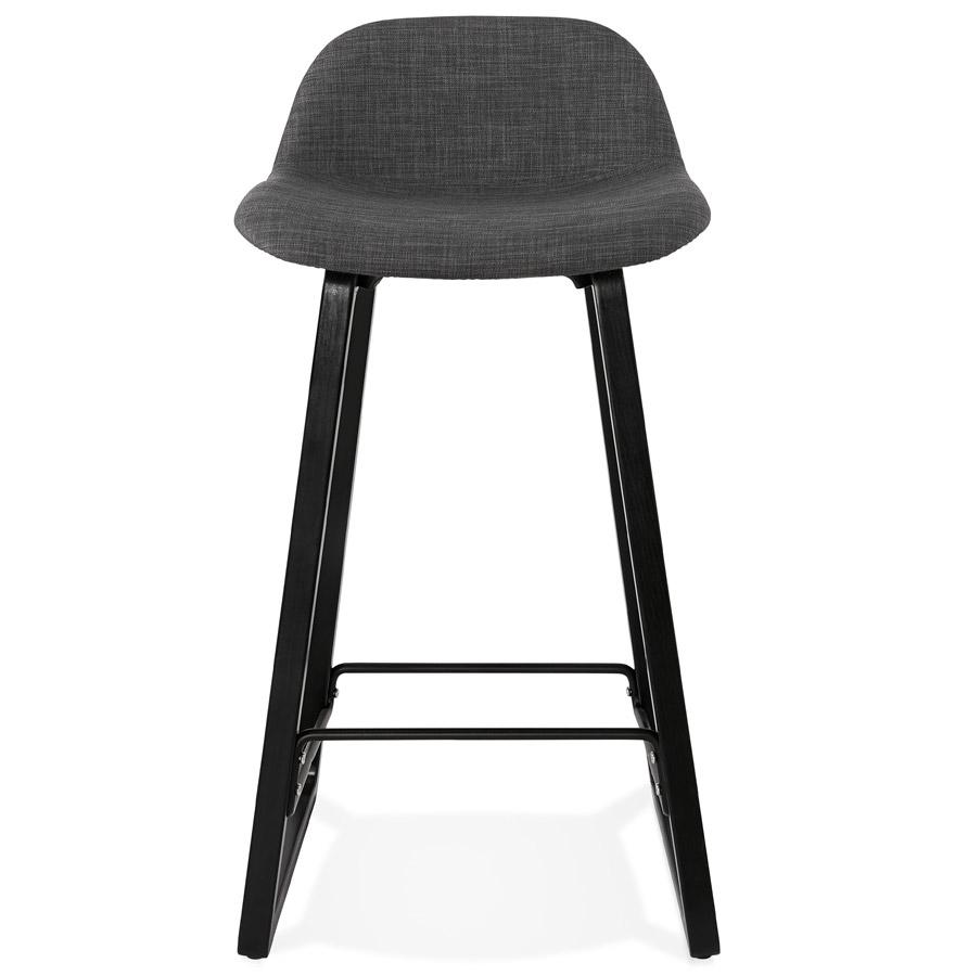 Kokoon Design BALTIK MINI' Mid-height Snack Stool In Gray Fabric And Black Wooden Legs