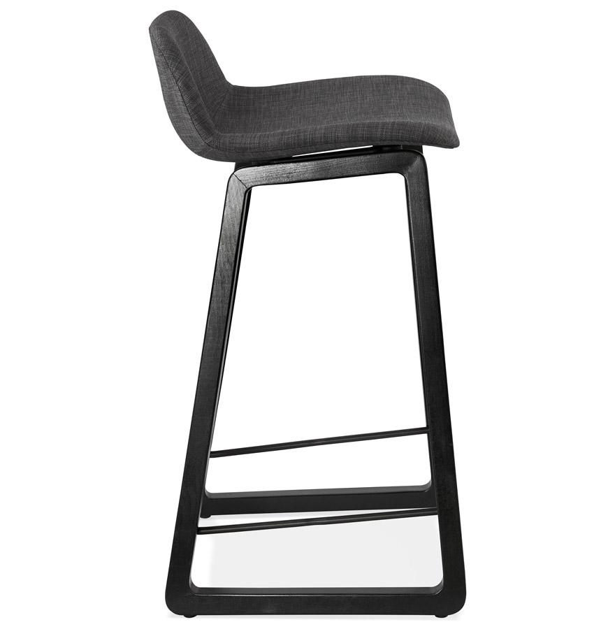 Kokoon Design BALTIK MINI' Mid-height Snack Stool In Gray Fabric And Black Wooden Legs