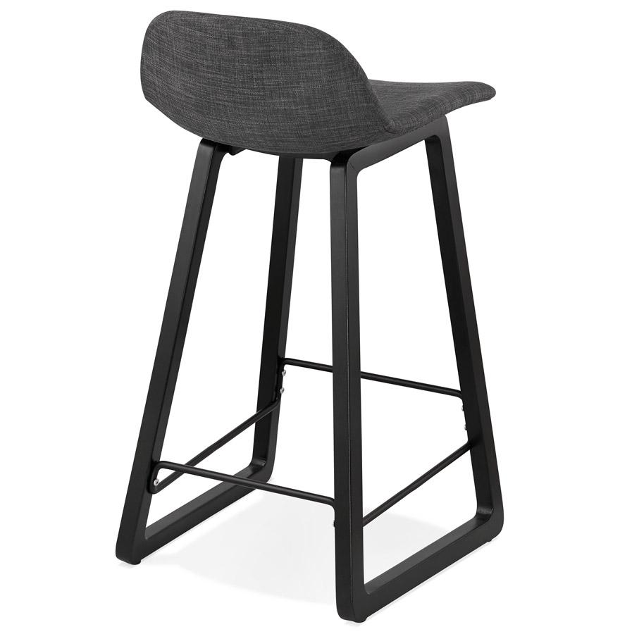Kokoon Design BALTIK MINI' Mid-height Snack Stool In Gray Fabric And Black Wooden Legs