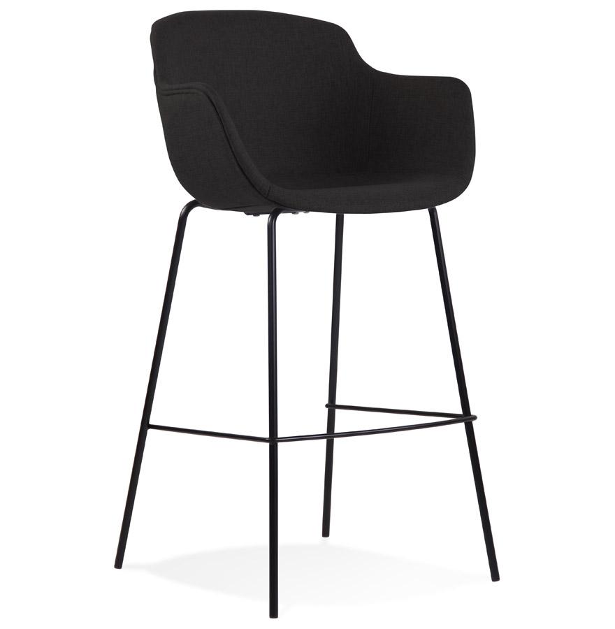 kokoon design Bar stool with armrests 'FORTI' in black fabric