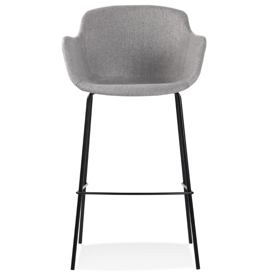 Kokoon Design Bar Stool With Armrests 'FORTI' In Light Gray Fabric