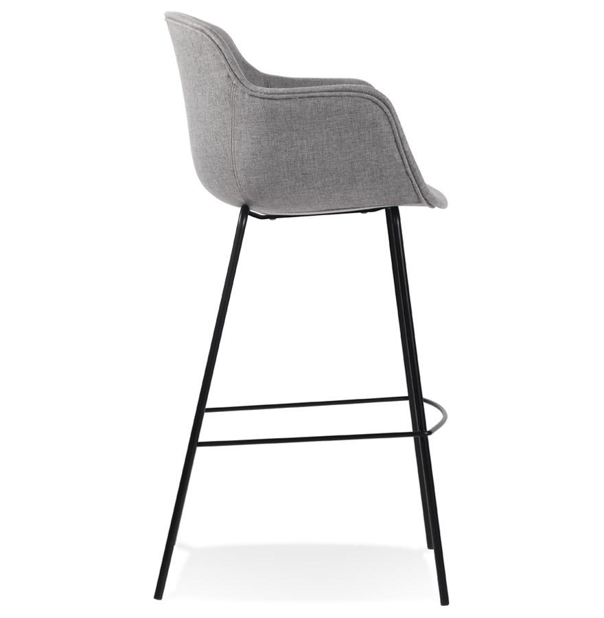 Kokoon Design Bar Stool With Armrests 'FORTI' In Light Gray Fabric
