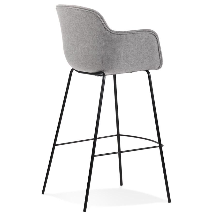 Kokoon Design Bar Stool With Armrests 'FORTI' In Light Gray Fabric