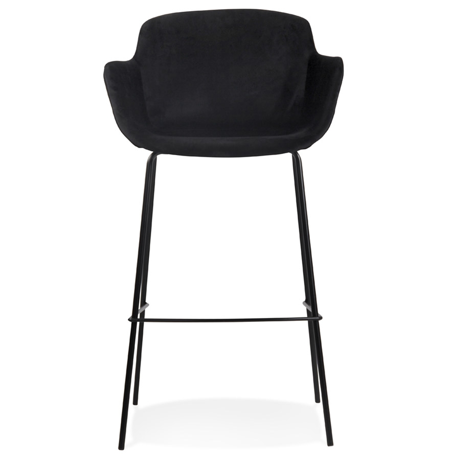 Kokoon Design Bar Stool With Armrests 'LARISSA' In Black Velvet