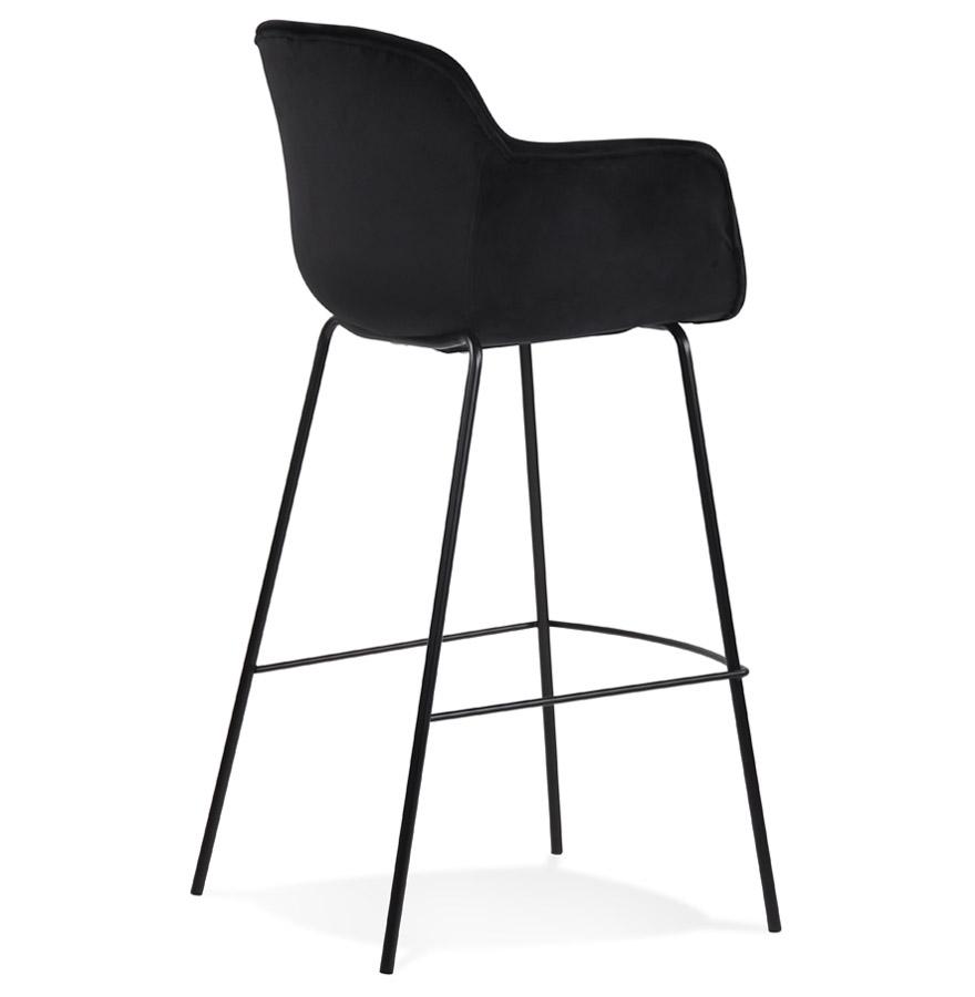 Kokoon Design Bar Stool With Armrests 'LARISSA' In Black Velvet