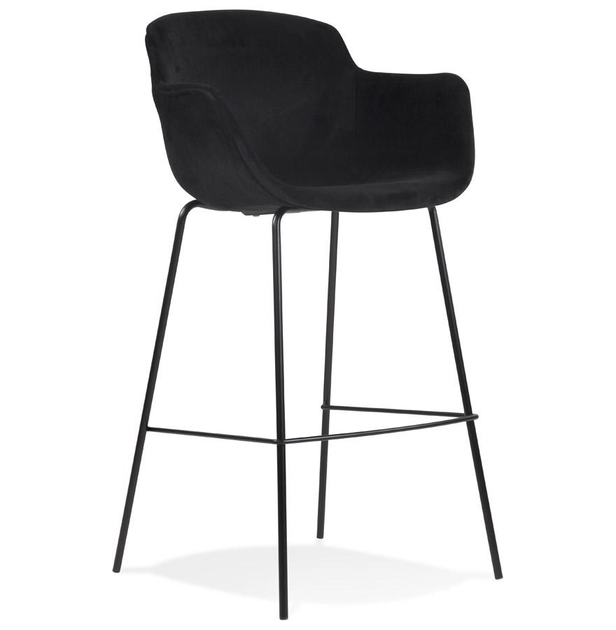 kokoon design Bar stool with armrests 'LARISSA' in black velvet