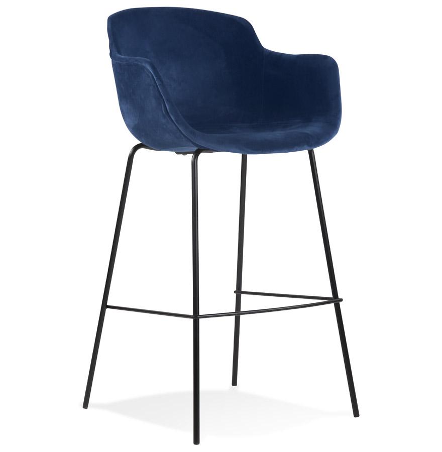 kokoon design Bar stool with armrests 'LARISSA' in blue velvet kokoon design Bar stool with armrests 'LARISSA' in blue velvet