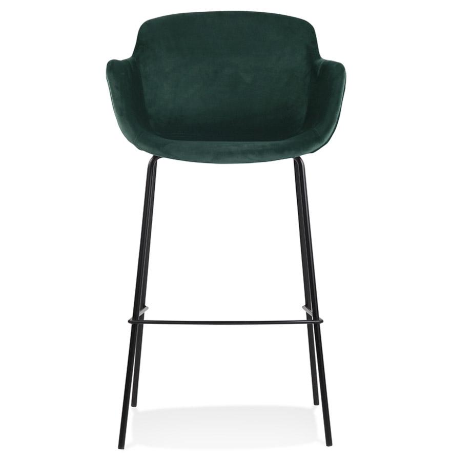 Kokoon Design Bar Stool With Armrests 'LARISSA' In Green Velvet