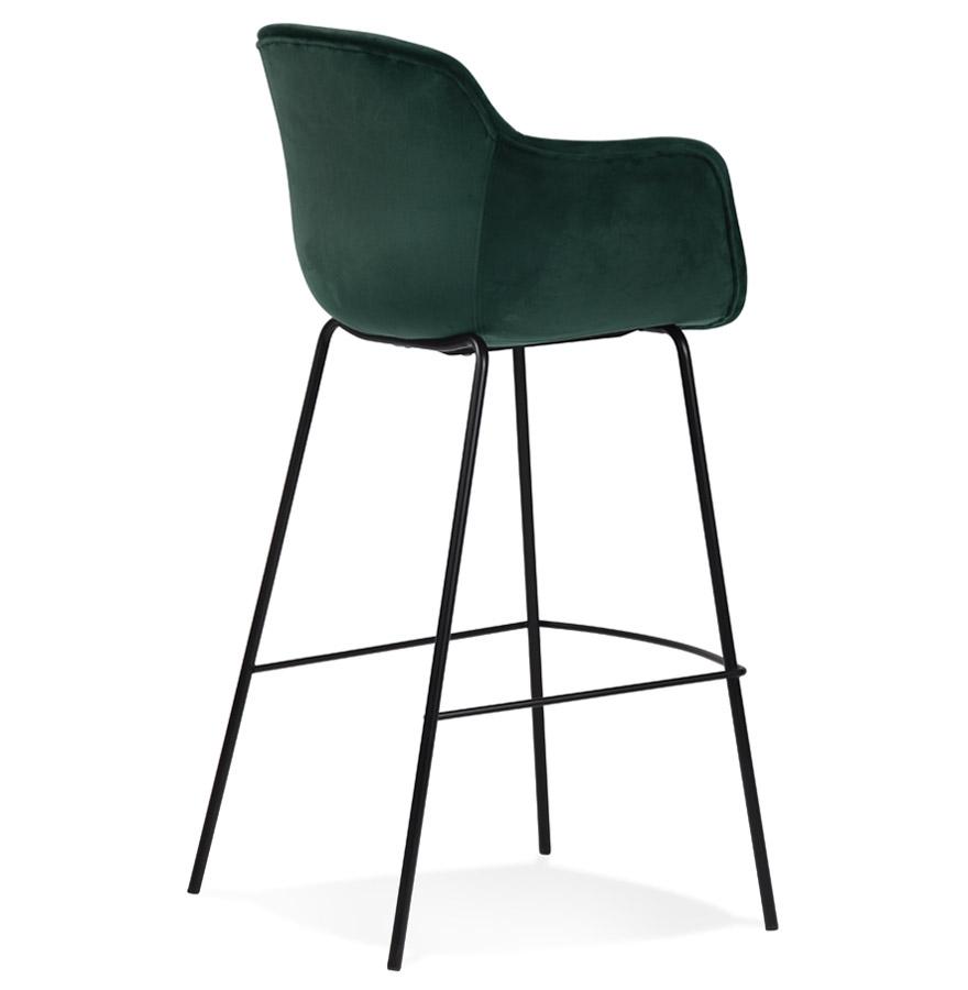 Kokoon Design Bar Stool With Armrests 'LARISSA' In Green Velvet