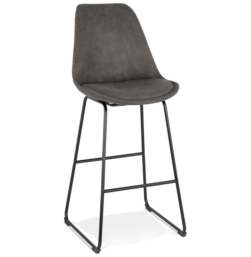 kokoon design BIKI' bar stool in gray microfiber and black metal legs