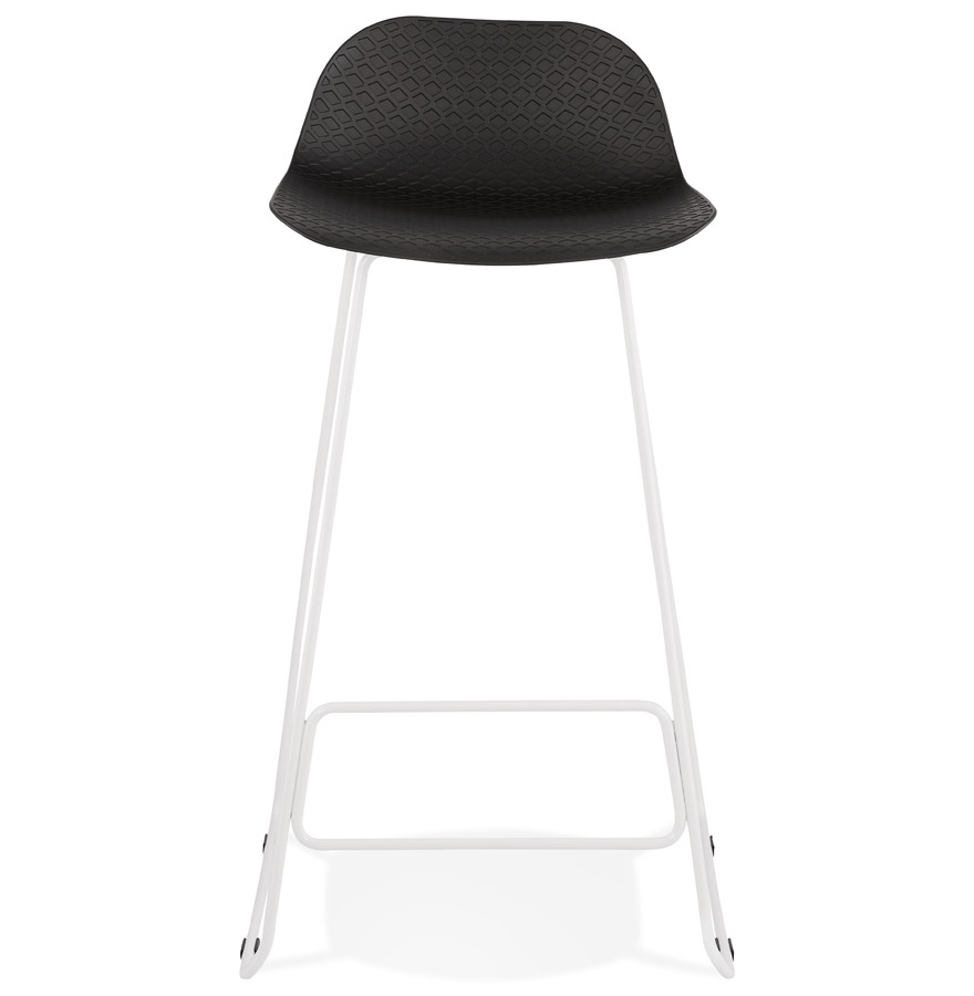 Kokoon Design Black 'BABYLOS' Designer Bar Stool With White Metal Legs