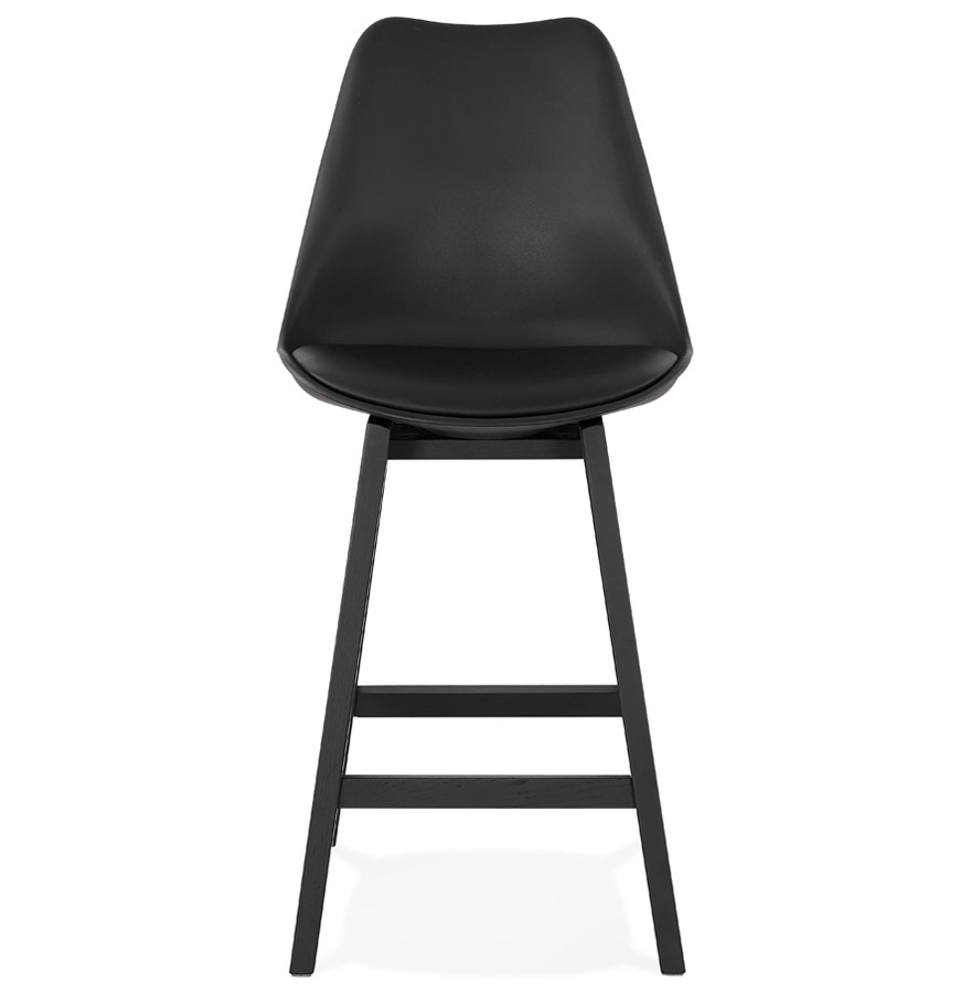 Kokoon Design Black 'CAMILA MINI' Mid-height Snack Stool With Black Wooden Base