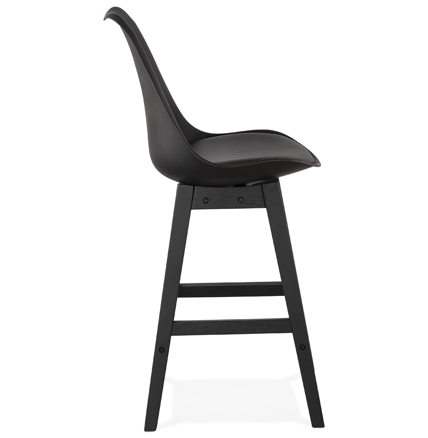 Kokoon Design Black 'CAMILA MINI' Mid-height Snack Stool With Black Wooden Base