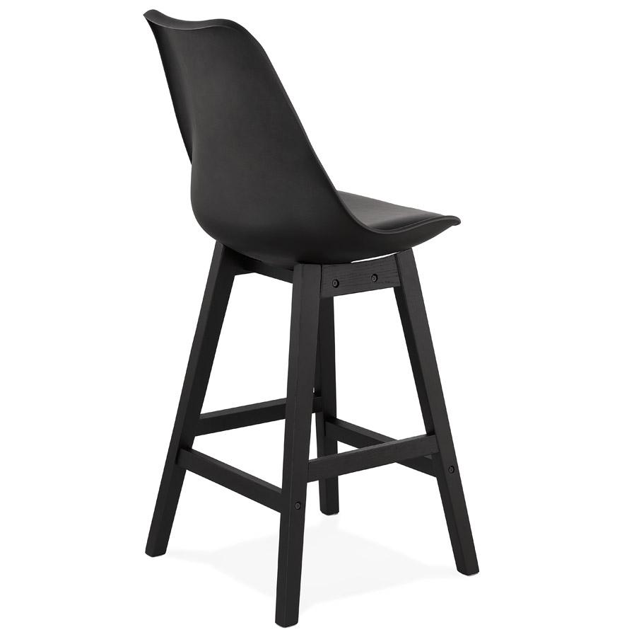 Kokoon Design Black 'CAMILA MINI' Mid-height Snack Stool With Black Wooden Base