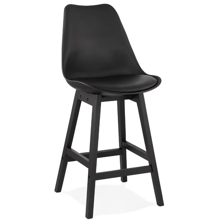 kokoon design Black 'CAMILA MINI' mid-height snack stool with black wooden base