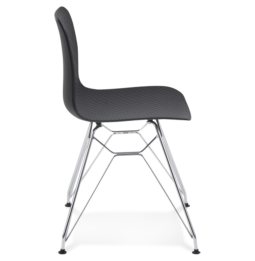 Kokoon Design Black 'GAUDY' Designer Chair With Chrome Metal Base