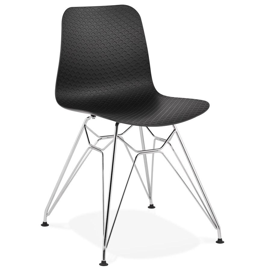 kokoon design Black 'GAUDY' designer chair with chrome metal base
