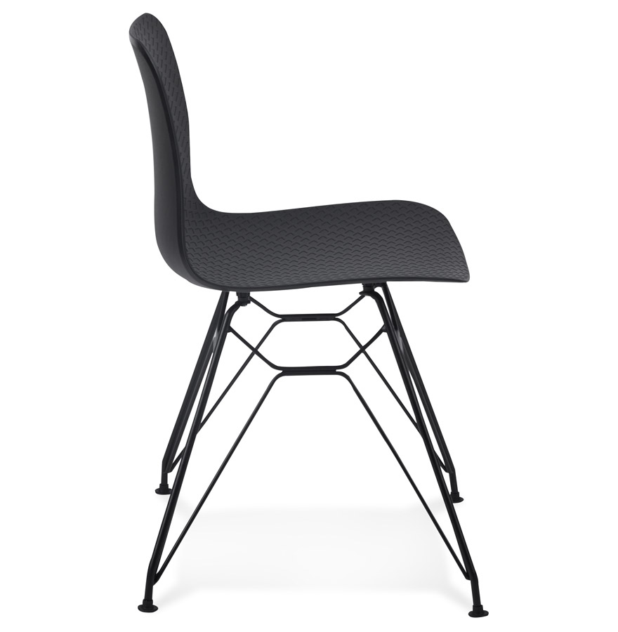 Kokoon Design Black Industrial Style 'GAUDY' Design Chair With Black Metal Base
