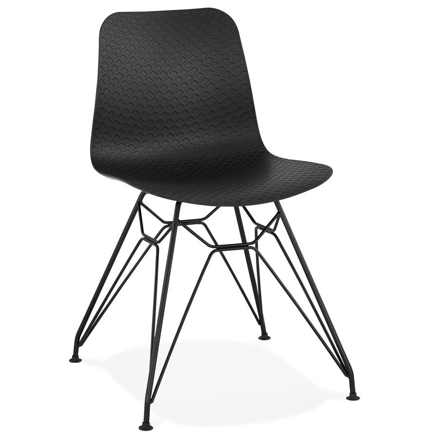 kokoon design Black industrial style 'GAUDY' design chair with black metal base