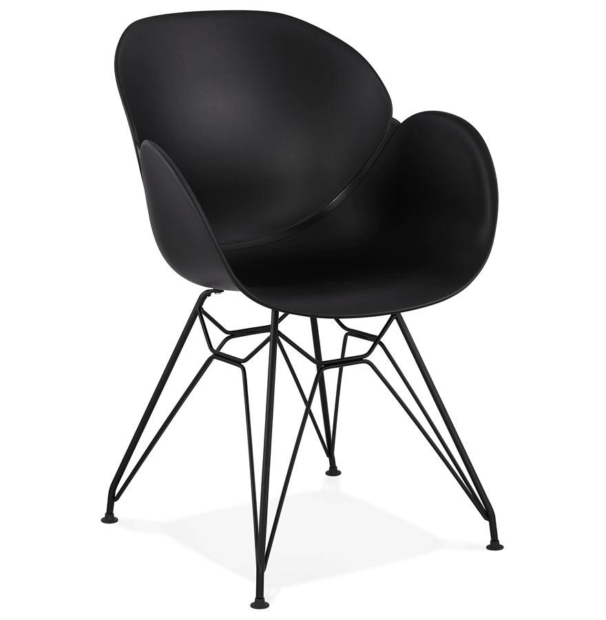 kokoon design Black industrial style 'SATELIT' design chair with black metal legs