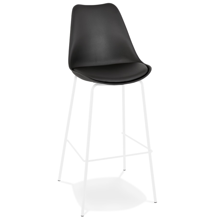 kokoon design Black 'LEMON' designer bar stool with white metal leg