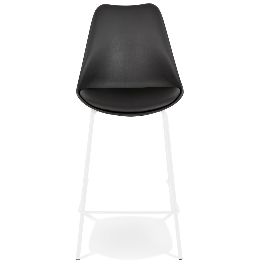 Kokoon Design Black 'LEMON MINI' Mid-height Snack Stool With White Metal Base