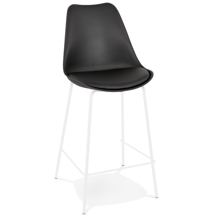 kokoon design Black 'LEMON MINI' mid-height snack stool with white metal base