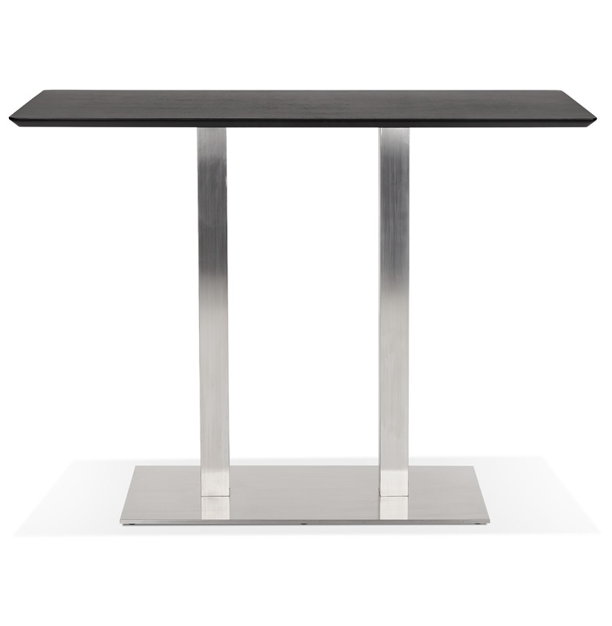 Kokoon Design Black 'MAMBO BAR' Designer High Table With Brushed Metal Leg - 150x70 Cm