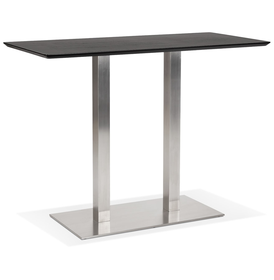 kokoon design Black 'MAMBO BAR' designer high table with brushed metal leg - 150x70 cm