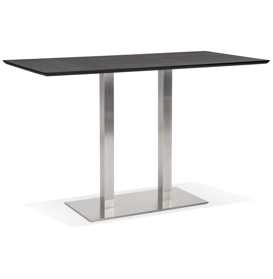 kokoon design Black 'MAMBO BAR' designer high table with brushed metal leg - 180x90 cm