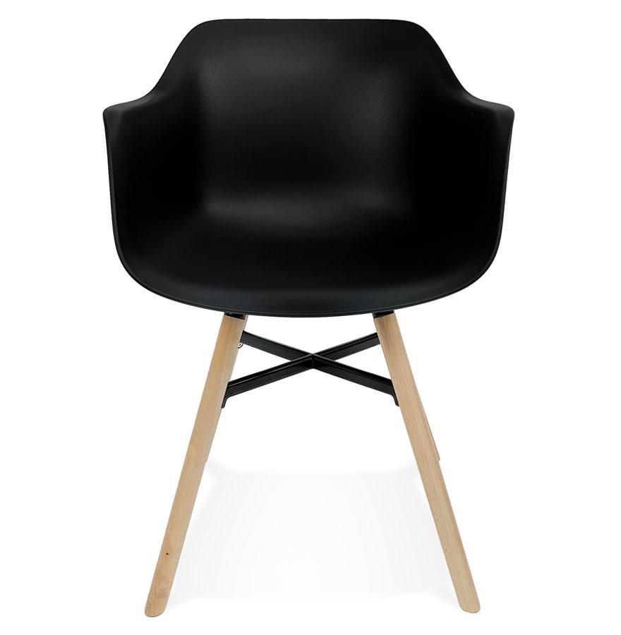 Kokoon Design Black 'MELIS' Chair With Armrests With Metal And Natural Wood Legs