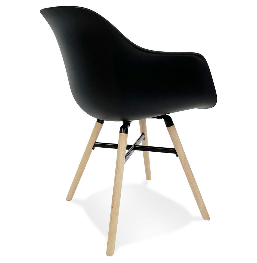 Kokoon Design Black 'MELIS' Chair With Armrests With Metal And Natural Wood Legs