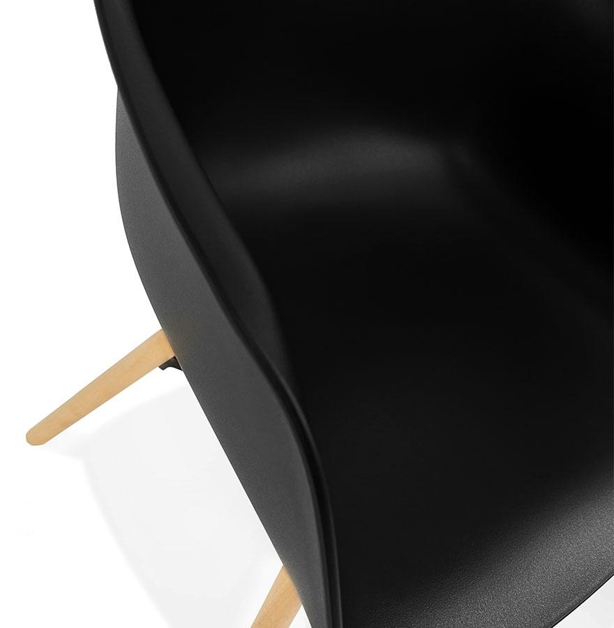 Kokoon Design Black 'MELIS' Chair With Armrests With Metal And Natural Wood Legs