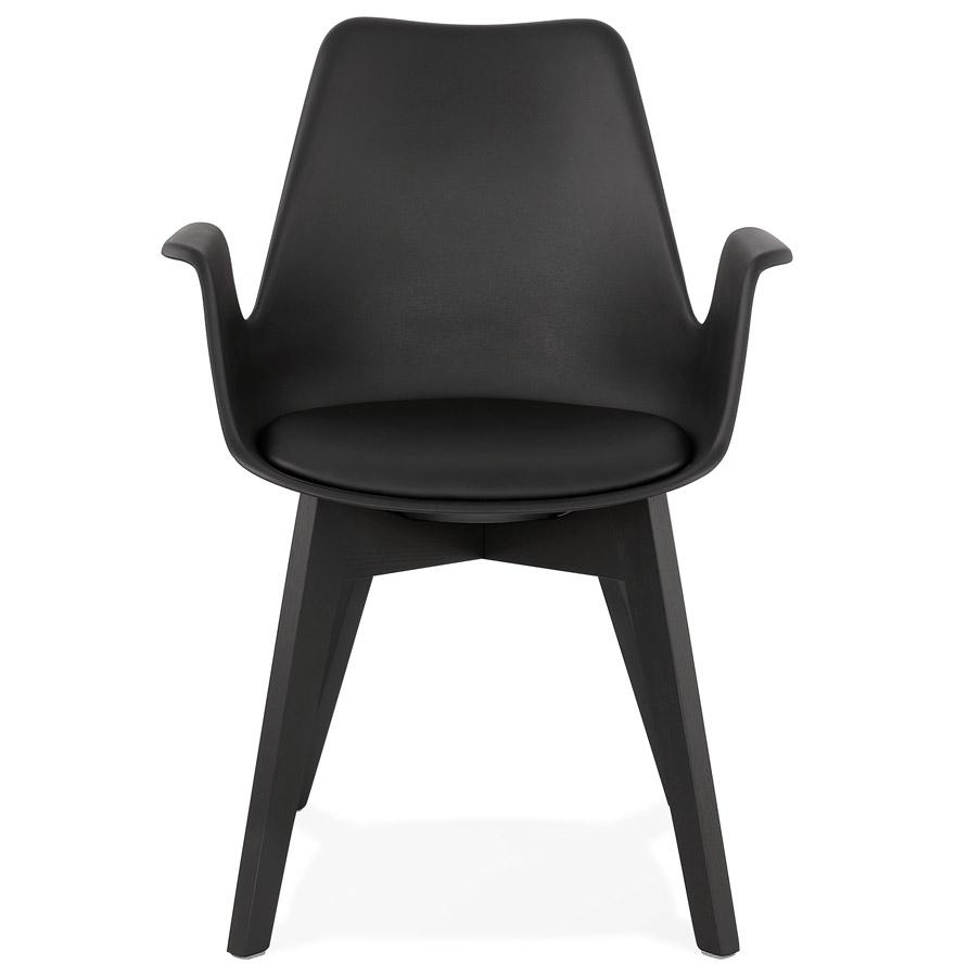 Kokoon Design Black 'MISTRAL' Chair With Armrests With Black Wooden Legs