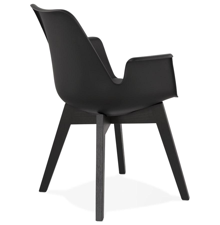 Kokoon Design Black 'MISTRAL' Chair With Armrests With Black Wooden Legs
