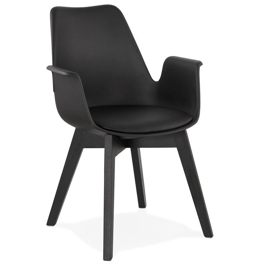 kokoon design Black 'MISTRAL' chair with armrests with black wooden legs