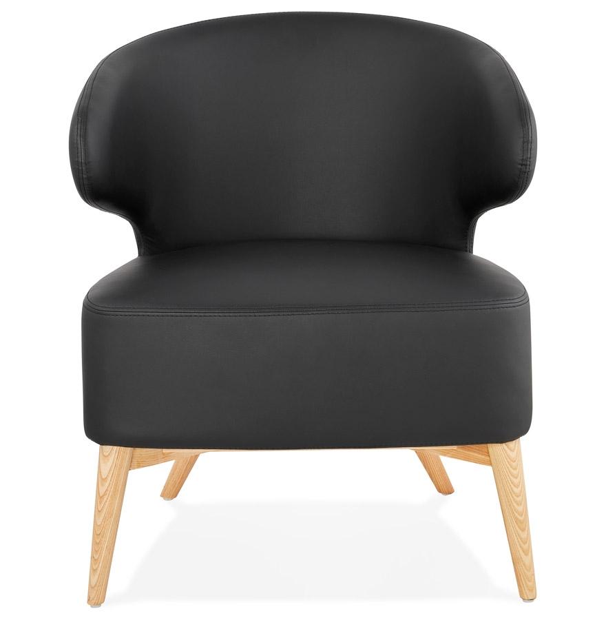 Kokoon Design Black 'NORMAN' Lounge Chair And Natural Finish Wooden Legs