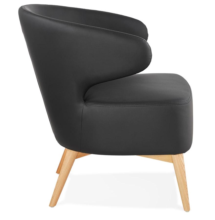 Kokoon Design Black 'NORMAN' Lounge Chair And Natural Finish Wooden Legs