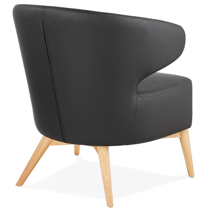 Kokoon Design Black 'NORMAN' Lounge Chair And Natural Finish Wooden Legs