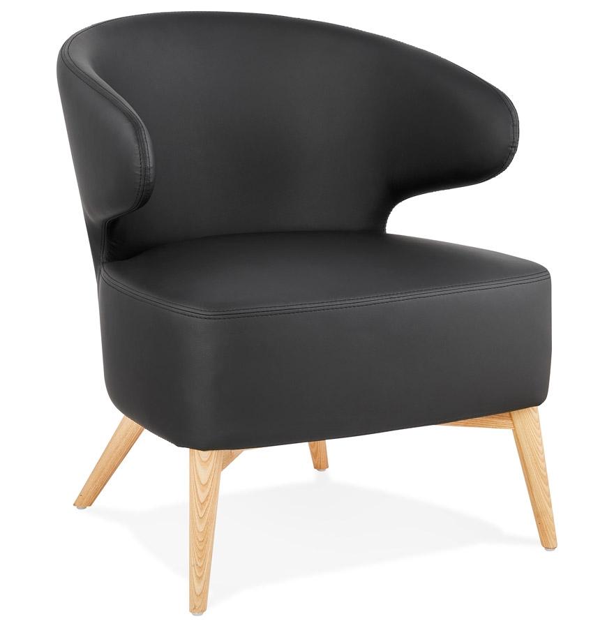 kokoon design Black 'NORMAN' lounge chair and natural finish wooden legs kokoon design Black 'NORMAN' lounge chair and natural finish wooden legs
