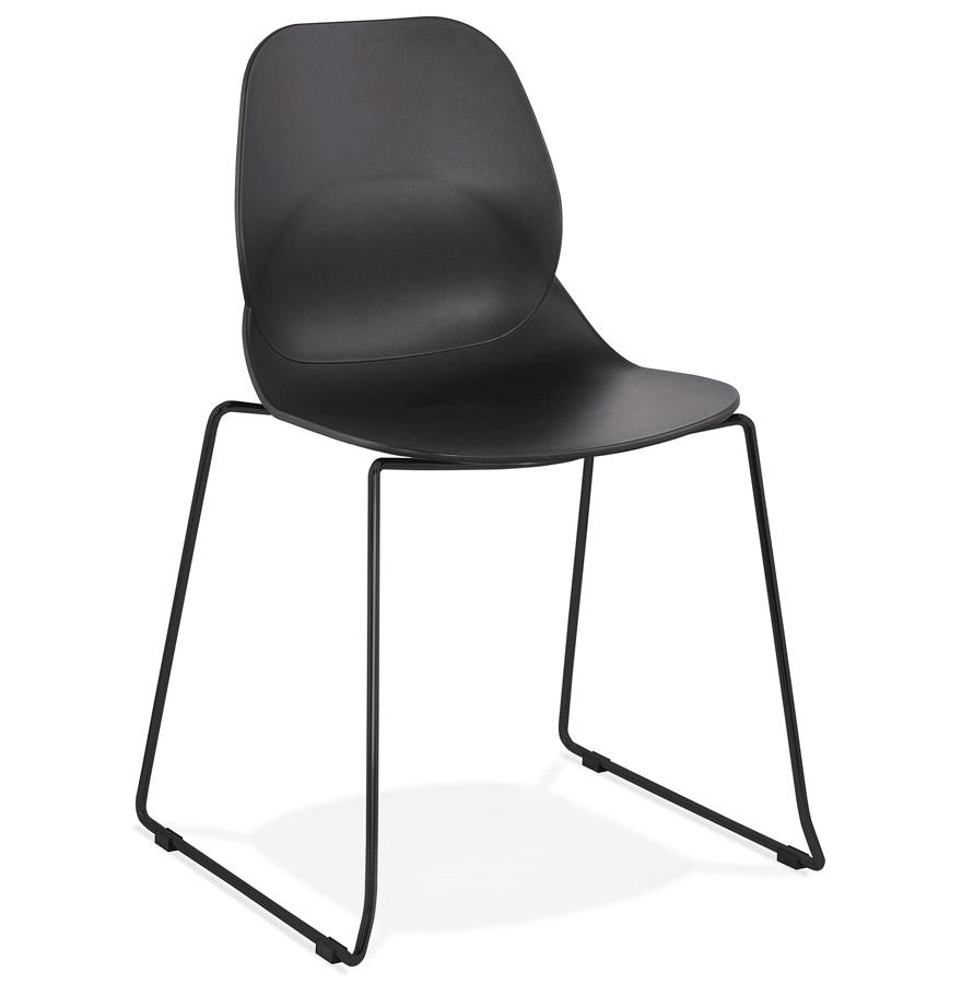 kokoon design Black 'NUMERIK' designer chair with black metal legs