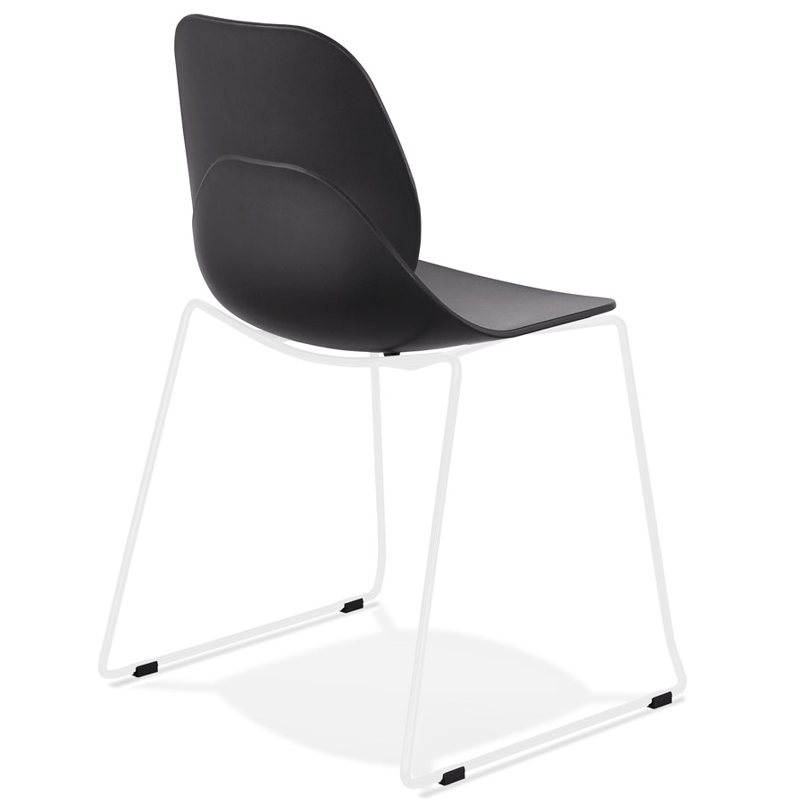 Kokoon Design Black 'NUMERIK' Designer Chair With White Metal Legs
